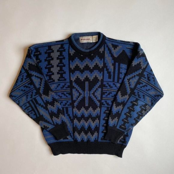 Vintage Other - Vintage black & blue sweater